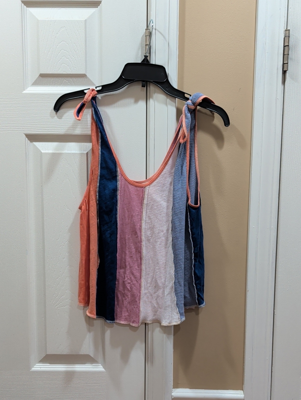 We The Free Striped Tie-Shoulder Tank Top - Coral, Navy, Pink, White, Light Blue